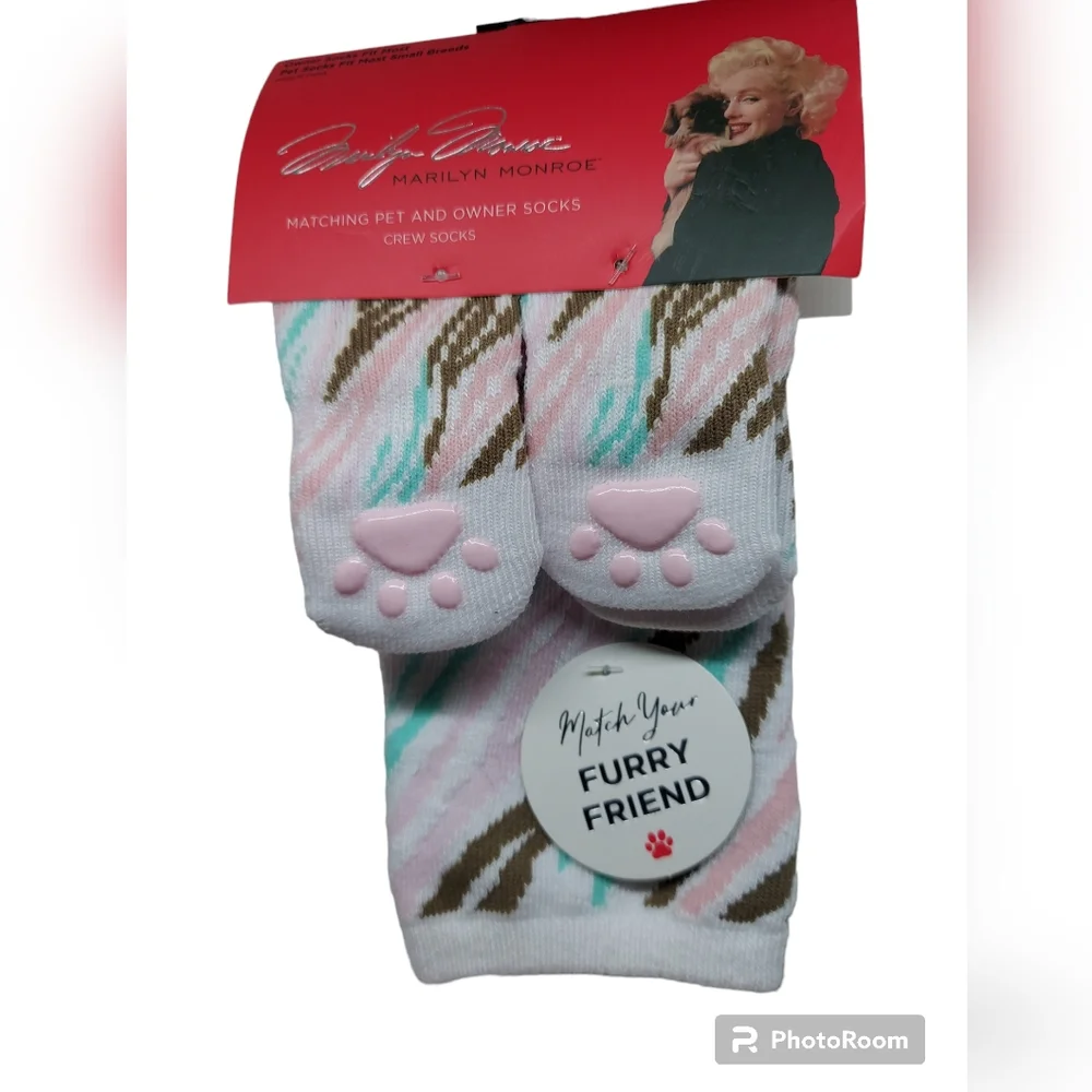 Marilyn Monroe Matching Pet and Owner Crew Socks 3 Sets NWT
